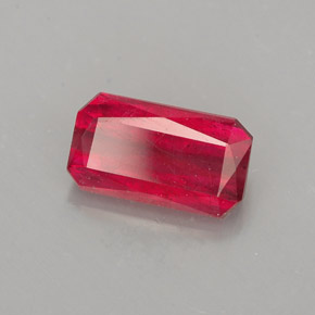 Rubino naturale rosso da 1,54 ct, taglio smeraldo, SI
