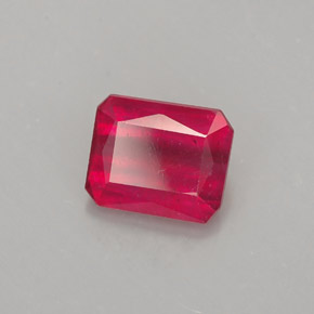 Rubino naturale rosso da 1,29 ct, taglio smeraldo, SI