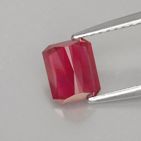 Rubino naturale rosso da 1,29 ct, taglio smeraldo, SI