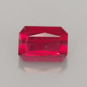 Rubino naturale rosso da 1,54 ct, taglio smeraldo, SI