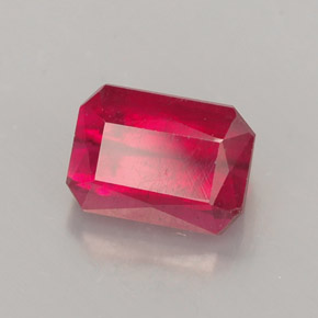Rubino naturale rosso da 1,54 ct, taglio smeraldo, SI