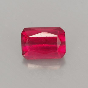 Rubino naturale rosso da 0,96 ct, taglio smeraldo, SI