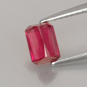 Rubino naturale rosso da 0,96 ct, taglio smeraldo, SI