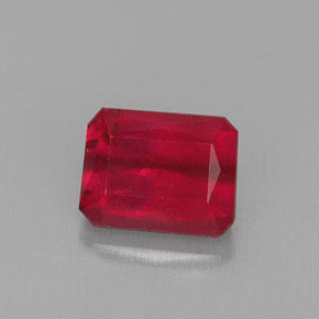Rubino naturale rosso da 1,58 ct, taglio smeraldo, SI