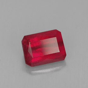 Rubino naturale rosso da 1,58 ct, taglio smeraldo, SI