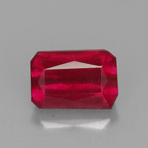 Rubino naturale rosso da 1,06 ct, taglio smeraldo, SI