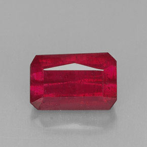 Rubino naturale rosso da 1,24 ct, taglio smeraldo, SI