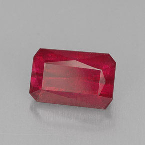 Rubino naturale rosso da 1,24 ct, taglio smeraldo, SI