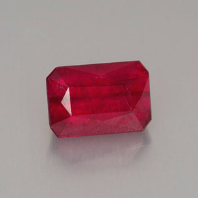 Rubino naturale rosso da 1,26 ct, taglio smeraldo, SI
