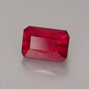 Rubino naturale rosso da 1,26 ct, taglio smeraldo, SI