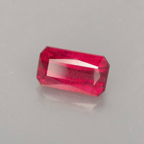Rubino naturale rosso da 1,14 ct, taglio smeraldo, SI