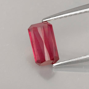 Rubino naturale rosso da 1,14 ct, taglio smeraldo, SI