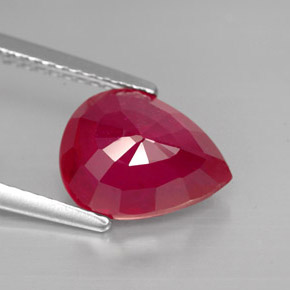 Rubino naturale rosso da 3,46 ct, taglio a pera, SI