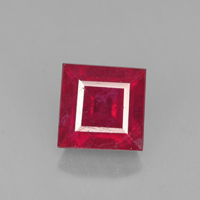 Rubino naturale rosso da 1,83 ct, quadrato, SI