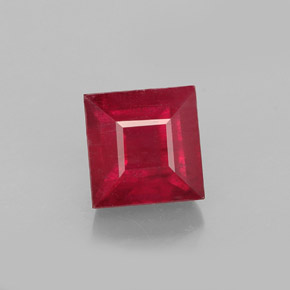 Rubino naturale rosso da 2,07 ct, quadrato, SI
