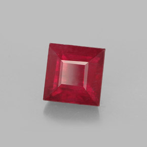 Rubino naturale rosso da 2,07 ct, quadrato, SI