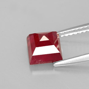 Rubino naturale rosso da 2,07 ct, quadrato, SI
