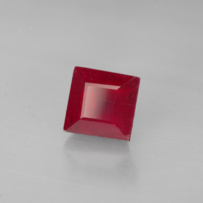 Rubino naturale rosso da 1,94 ct, quadrato, VS-SI