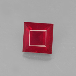 Rubino naturale rosso da 1,45 ct, quadrato, SI