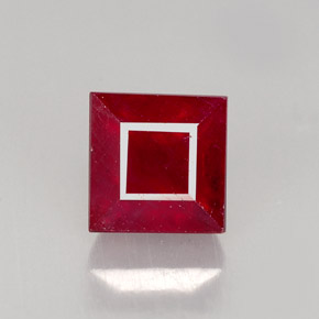 Rubino naturale rosso da 2,39 ct, quadrato, SI