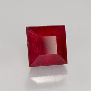 Rubino naturale rosso da 2,39 ct, quadrato, SI