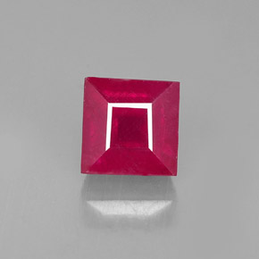 Rubino naturale rosso da 2,17 ct, quadrato, SI