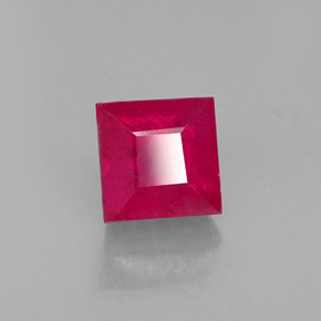 Rubino naturale rosso da 2,17 ct, quadrato, SI