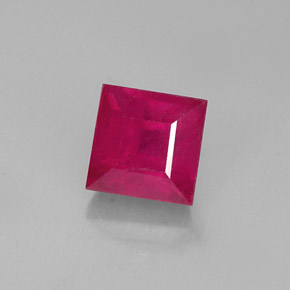 Rubino naturale rosso da 2,18 ct, quadrato, SI