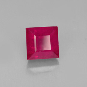 Rubino naturale rosso da 2,18 ct, quadrato, SI