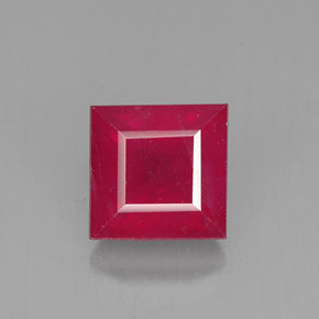 Rubino naturale rosso da 1,73 ct, quadrato, SI
