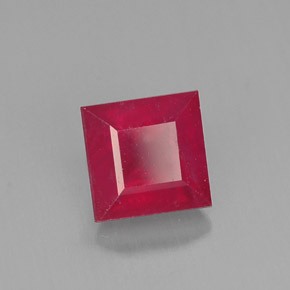 Rubino naturale rosso da 1,73 ct, quadrato, SI