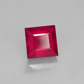 Rubino naturale rosso da 1,92 ct, quadrato, SI