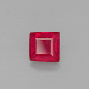 Rubino naturale rosso da 0,83 ct, quadrato, VS-SI