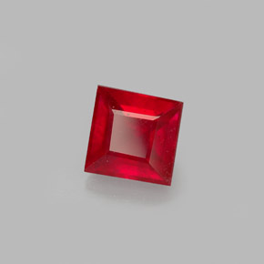 Rubino naturale rosso da 0,87 ct, quadrato, VS-SI