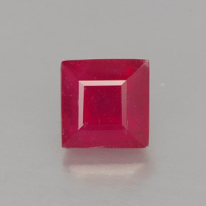 Rubino naturale rosso da 1,12 ct, quadrato, SI