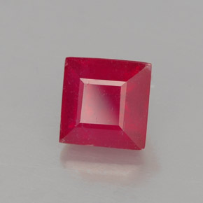 Rubino naturale rosso da 1,12 ct, quadrato, SI