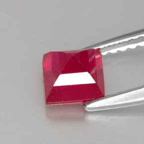 Rubino naturale rosso da 1,12 ct, quadrato, SI