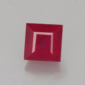 Rubino naturale rosso da 1,31 ct, quadrato, SI