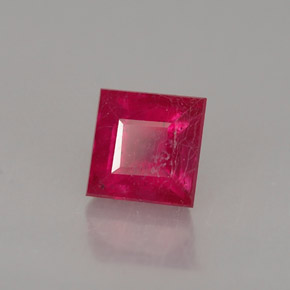 Rubino naturale rosso da 0,85 ct, quadrato, SI