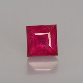 Rubino naturale rosso da 0,85 ct, quadrato, SI