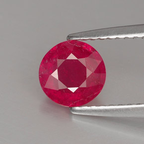 Rubino naturale rosso da 1,06 ct, taglio rotondo, VS-SI