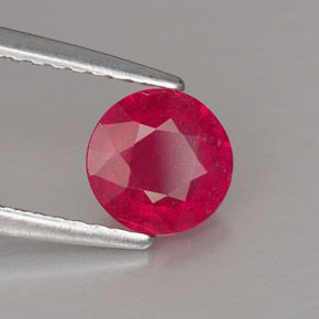 Rubino naturale rosso da 1,06 ct, taglio rotondo, VS-SI