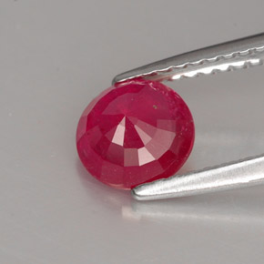 Rubino naturale rosso da 1,06 ct, taglio rotondo, VS-SI