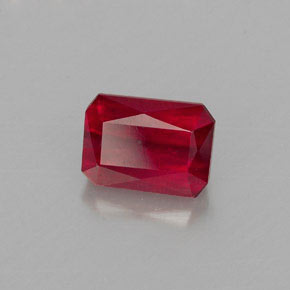 Rubino naturale rosso da 1,29 ct, taglio smeraldo, VS-SI