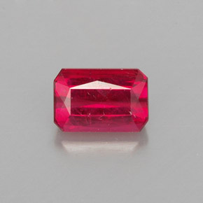 Rubino naturale rosso da 1,24 ct, taglio smeraldo, VS-SI