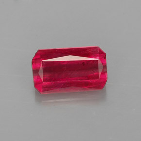 Rubino naturale rosso da 1,30 ct, taglio smeraldo, VS-SI