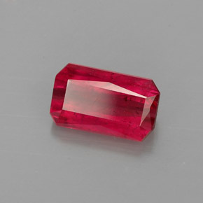 Rubino naturale rosso da 1,30 ct, taglio smeraldo, VS-SI