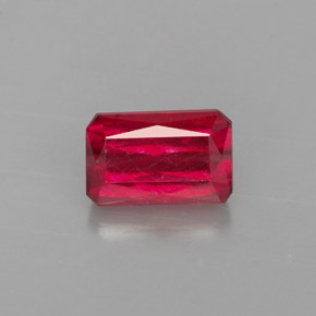 Rubino naturale rosso da 1,25 ct, taglio smeraldo, VS-SI