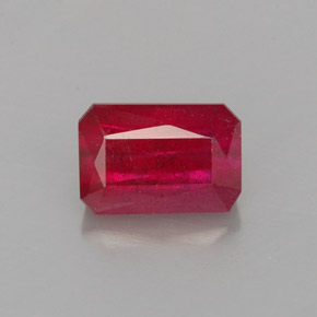 Rubino naturale rosso da 1,80 ct, taglio smeraldo, SI