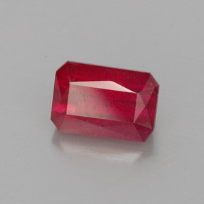 Rubino naturale rosso da 1,80 ct, taglio smeraldo, SI